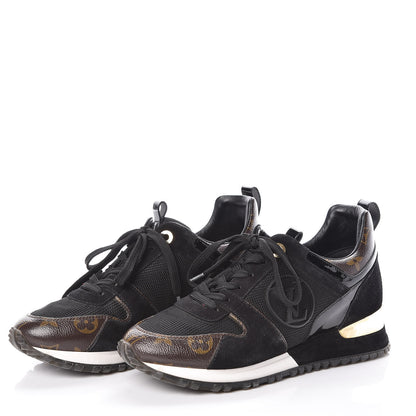 Louis Vuitton Suede Monogram Run Away Sneakers 36 Black 3 of 9
