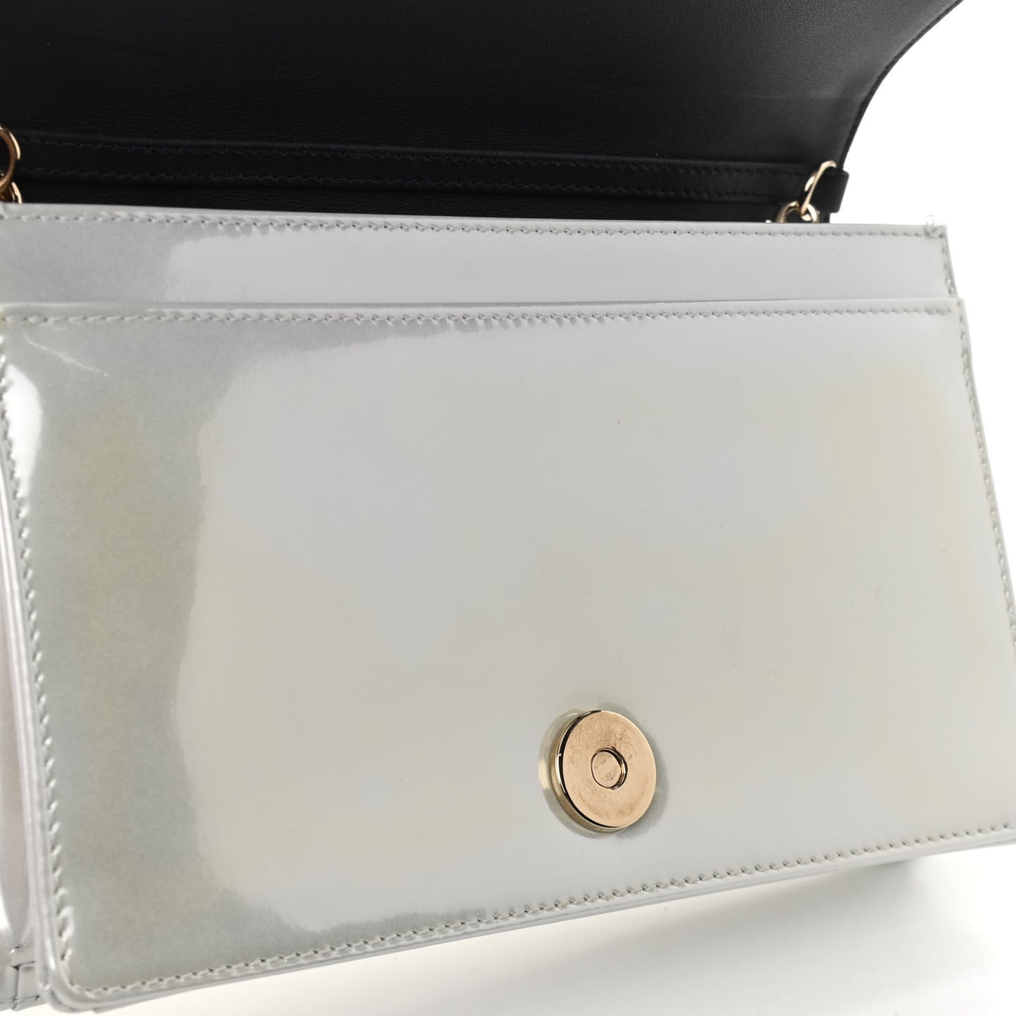 Patent Micro-Cannage Diorama Wallet on Chain Pouch White