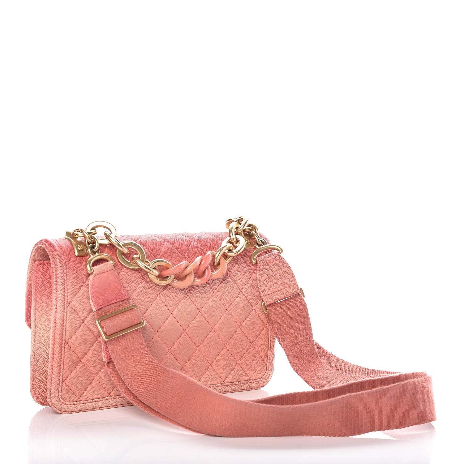 Chanel Caviar Quilted Medium Sunset On The Sea Flap Coral 3 of 8