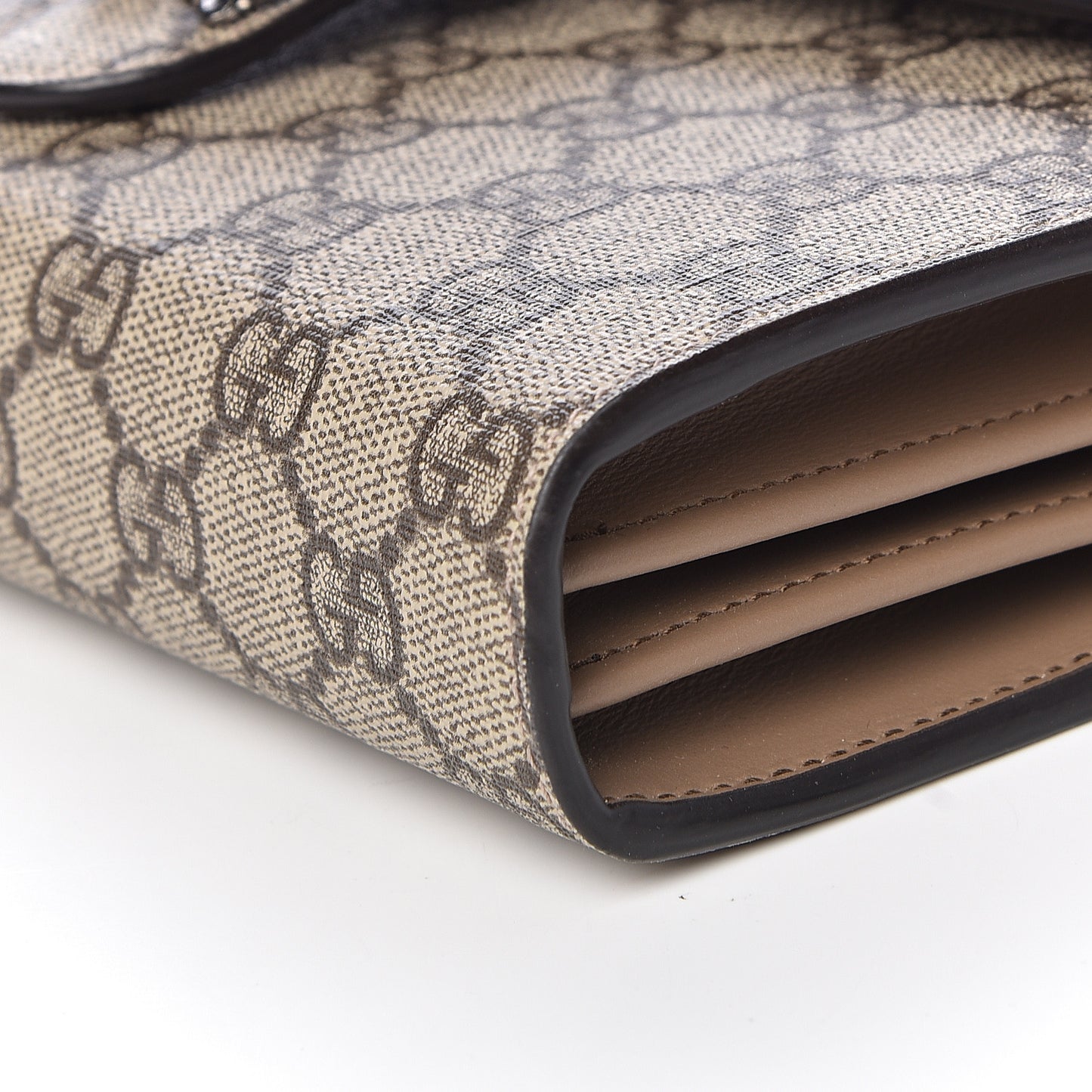 GG Supreme Monogram Mini Dionysus Chain Wallet Beige Taupe
