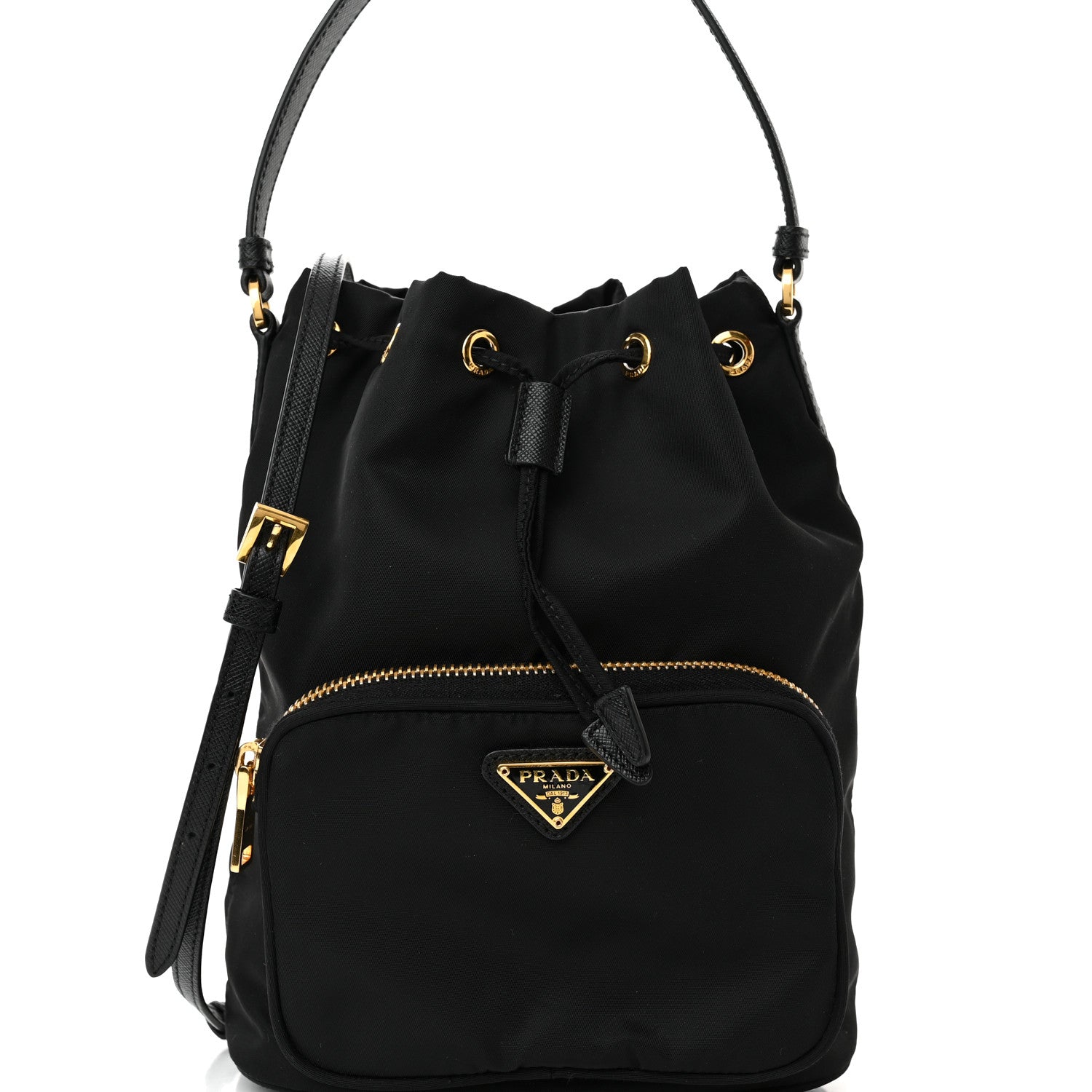 Prada Re-Nylon Duet Drawstring Shoulder Bag Black 7 of 9