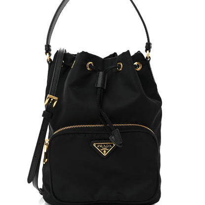 Prada Re-Nylon Duet Drawstring Shoulder Bag Black 7 of 9