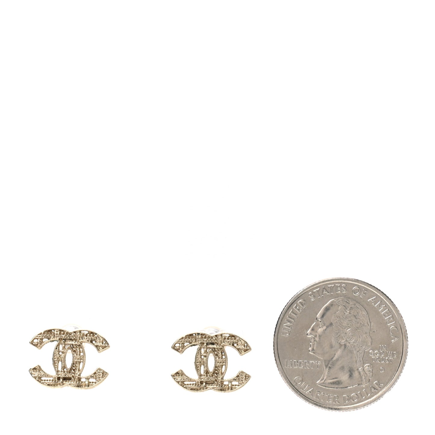 Tweed Effect CC Earrings Gold