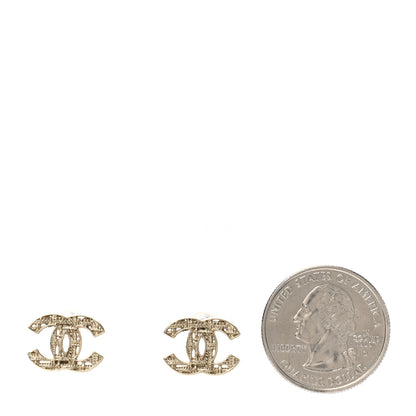 Chanel Tweed Effect CC Earrings Gold 2 of 4