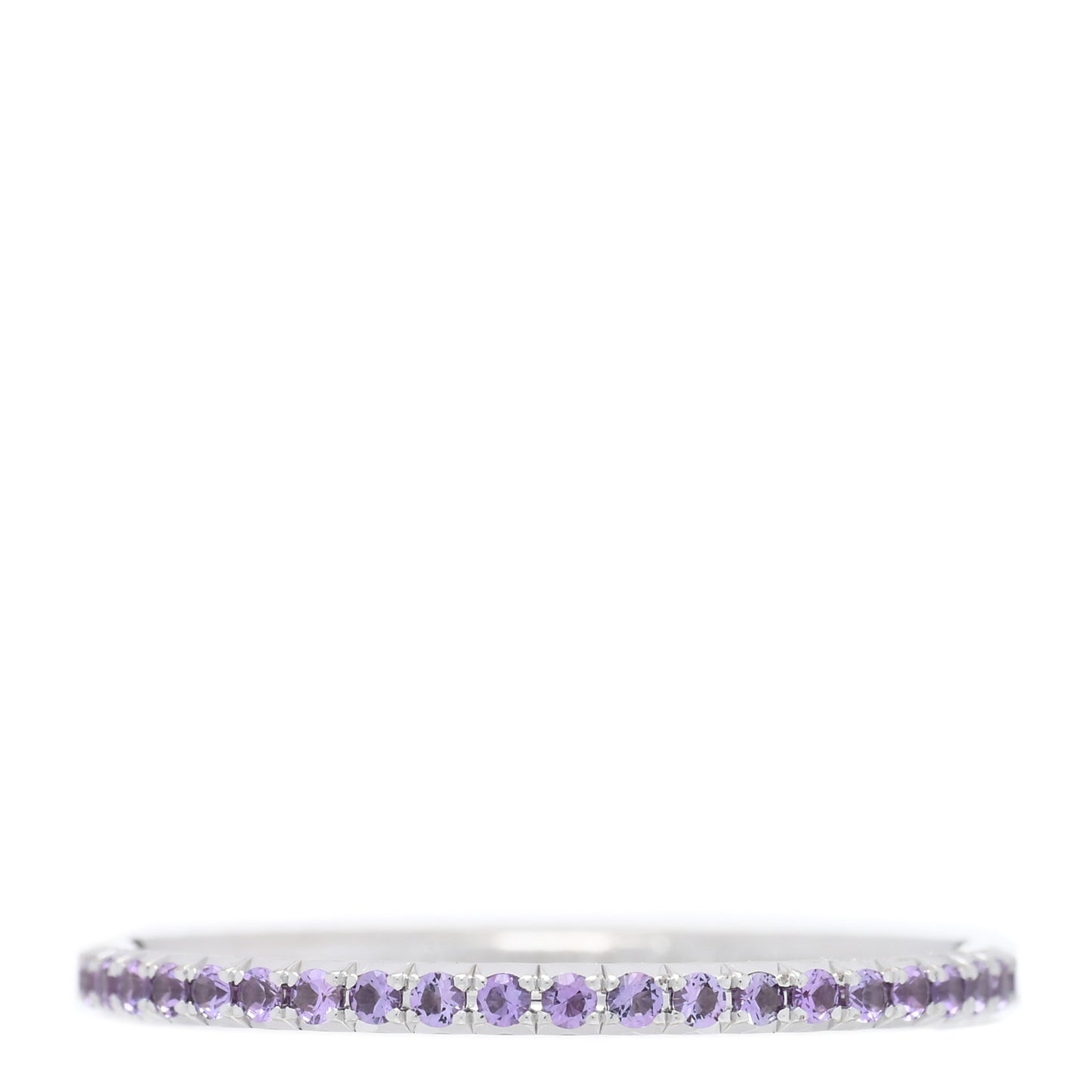 18K White Gold Amethyst Metro Eternity Band Ring 56 7.5