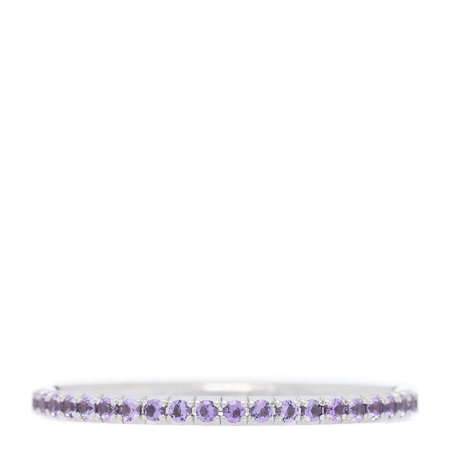 Tiffany 18K White Gold Amethyst Metro Eternity Band Ring 56 7.5 1 of 4