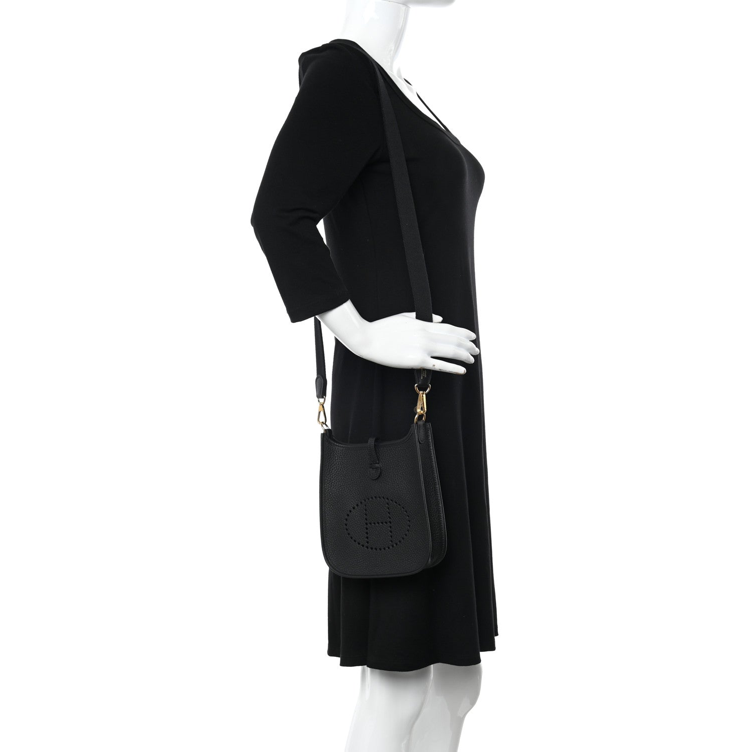Hermes Taurillon Clemence Evelyne TPM Black 2 of 11