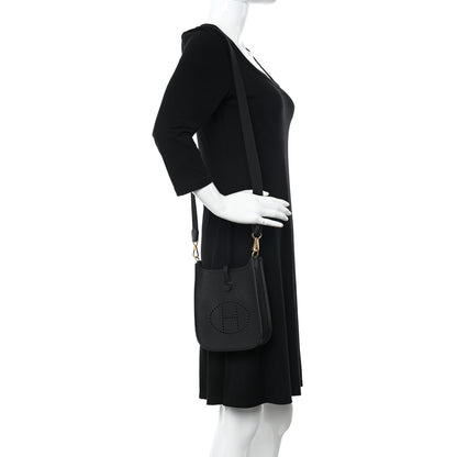 Hermes Taurillon Clemence Evelyne TPM Black 2 of 11