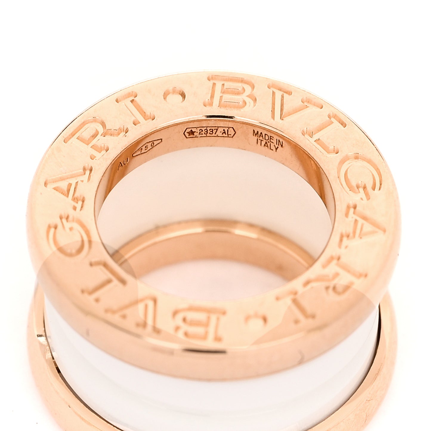 18K Rose Gold White Ceramic B.Zero1 Pendant Necklace