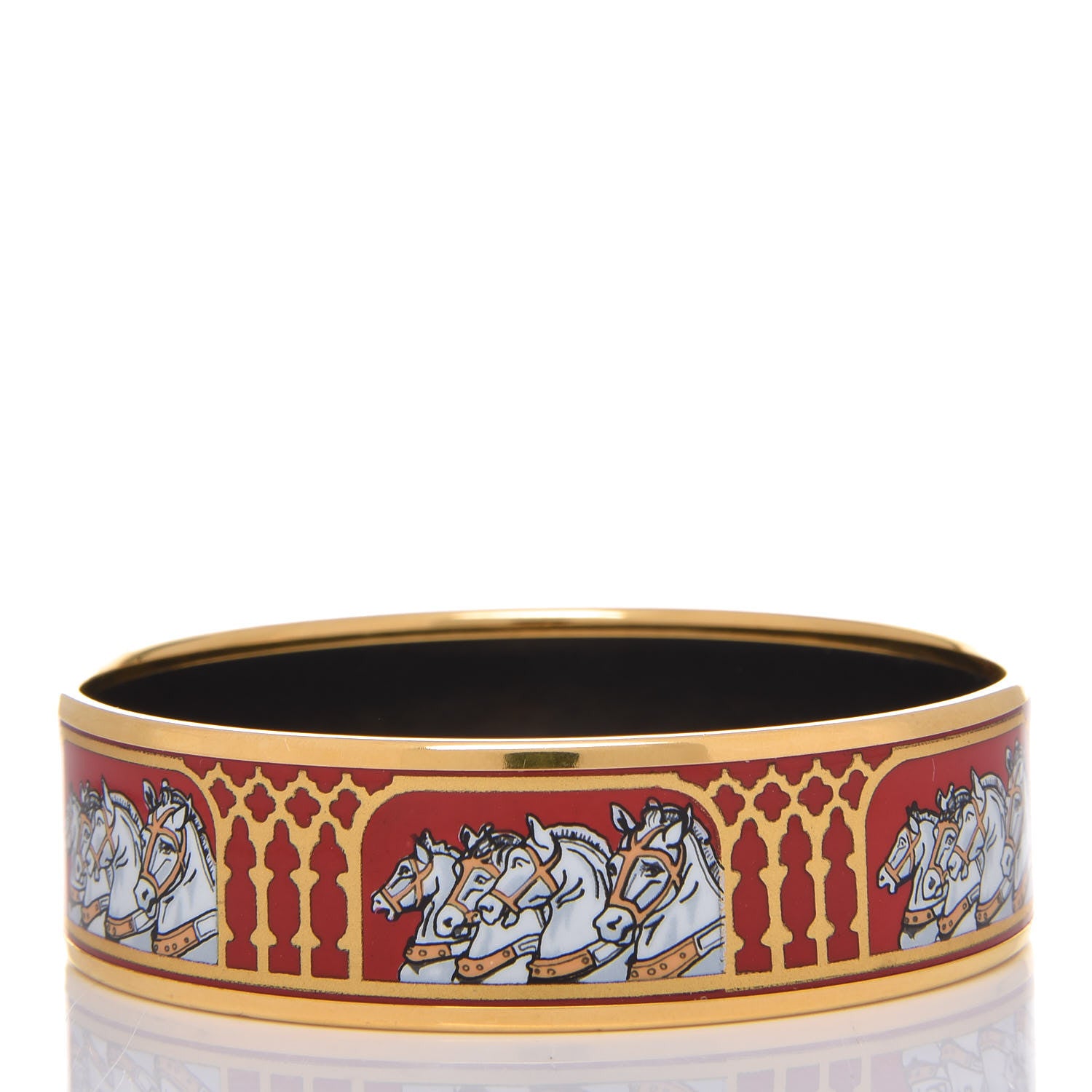 Hermes Enamel Printed Wide Bracelet 65 3 of 5