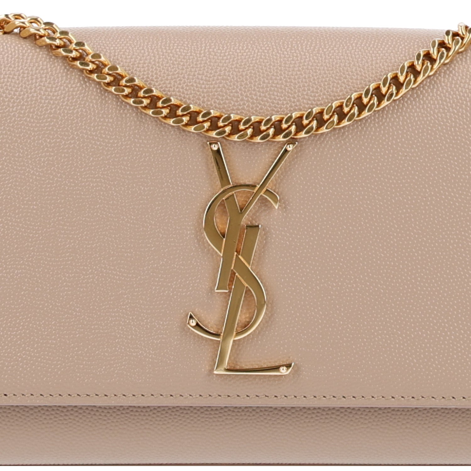 Saint Laurent Grain De Poudre Small Monogram Kate Satchel Dark Beige 8 of 10