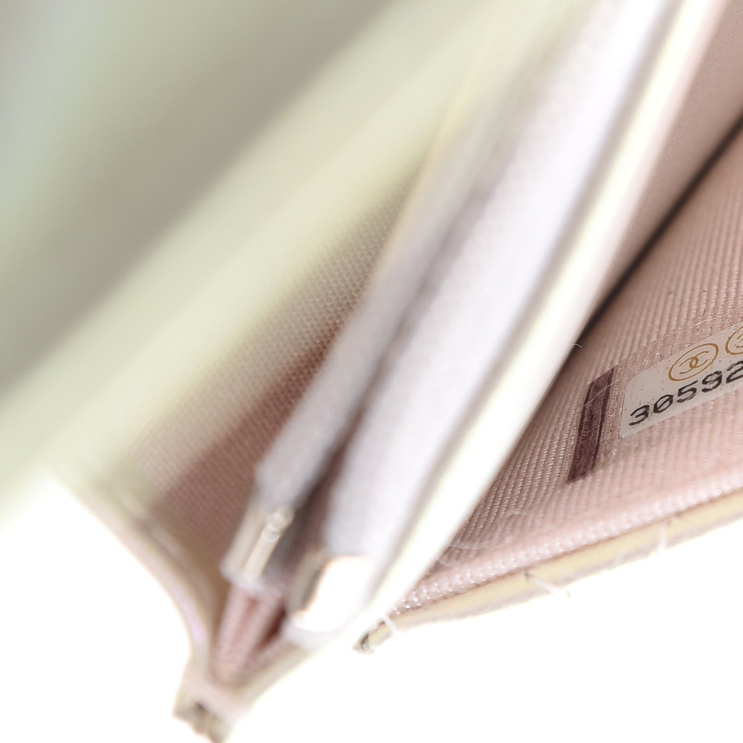 Chanel Iridescent Lambskin Quilted Wallet On Chain WOC Ivory 10 of 12
