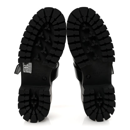 Gucci Calfskin Womens Horsebit Platform Chunky Lug Sole Mary Jane 40mm Loafers 36.5 Black 6 of 10