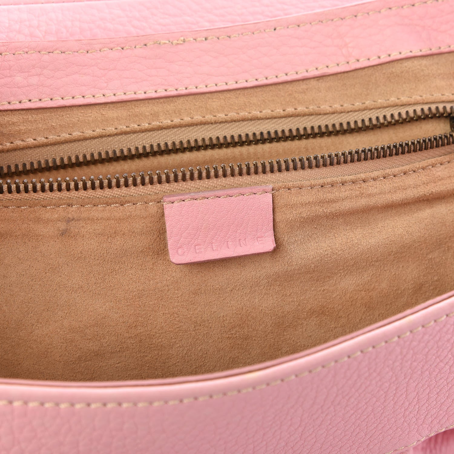 Celine Pebbled Calfskin Shoulder Bag Pink 10 of 12