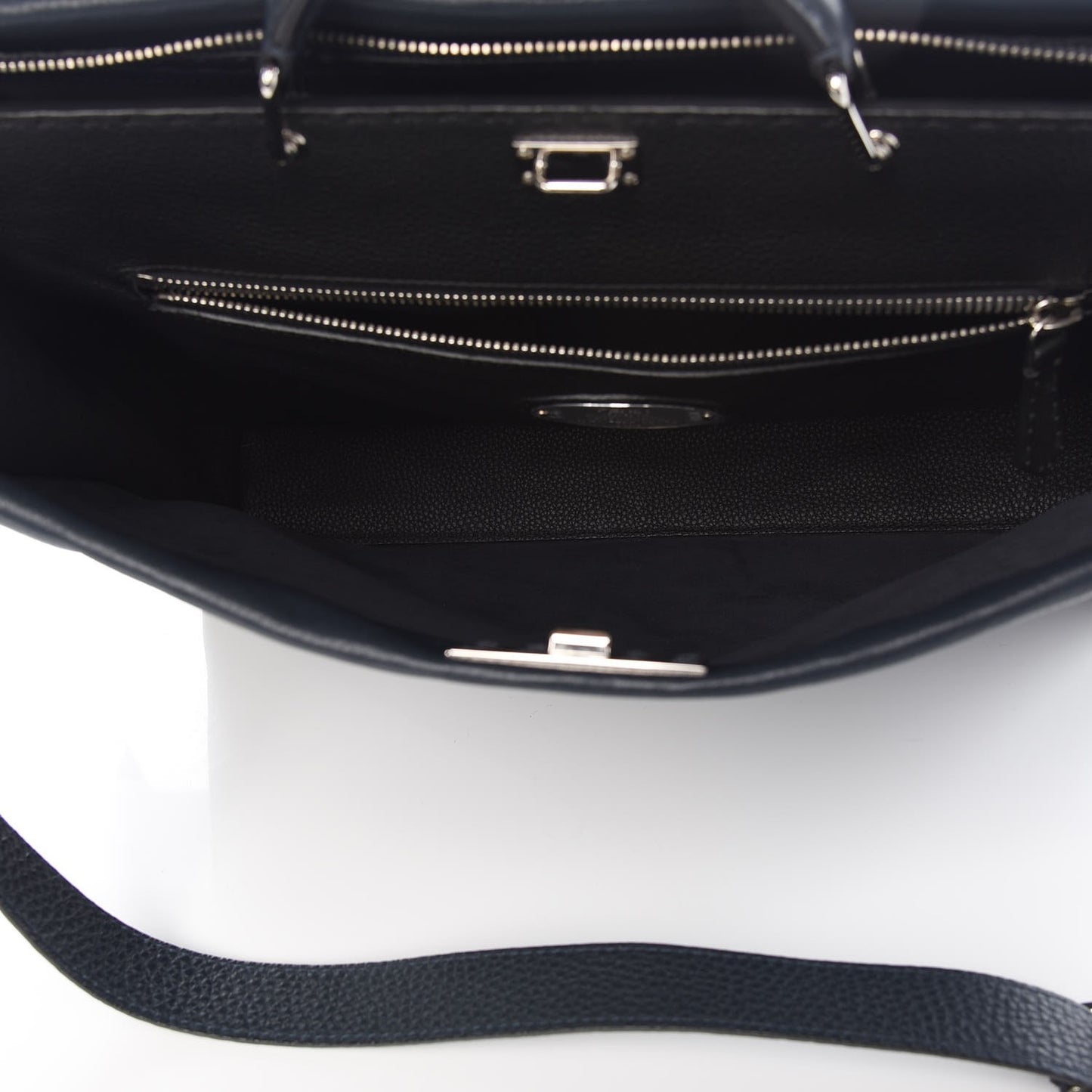 Cuoio Romano Selleria Bi-Color Large Mens Peekaboo Iconic Essential Satchel Lavagna Black