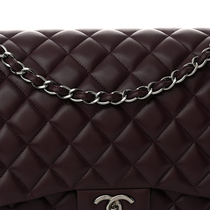 Chanel Lambskin Quilted Maxi Double Flap Plum 8 of 11