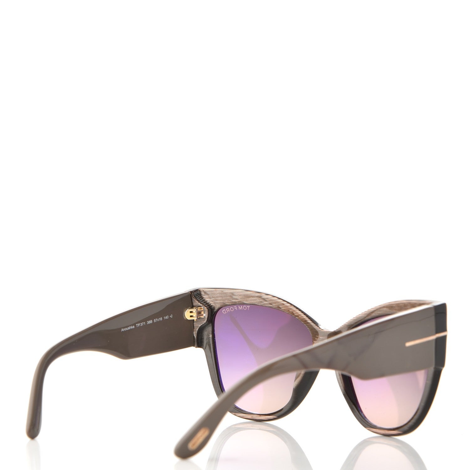 Tom Ford Acetate Anoushka Cat Eye Sunglasses TF371 Dove Grey 4 of 8