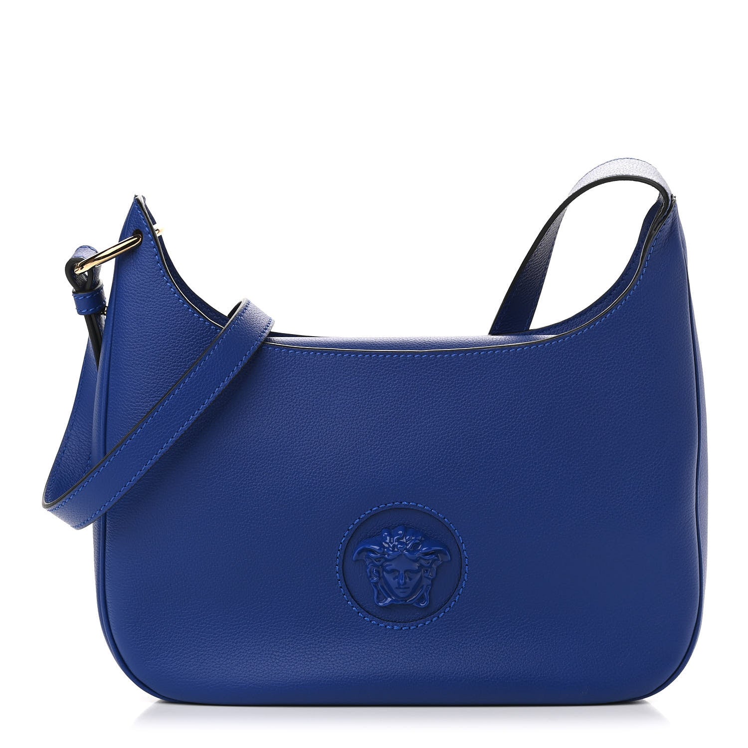 Versace Calfskin La Medusa Medium Hobo Crossbody Lapis 1 of 11