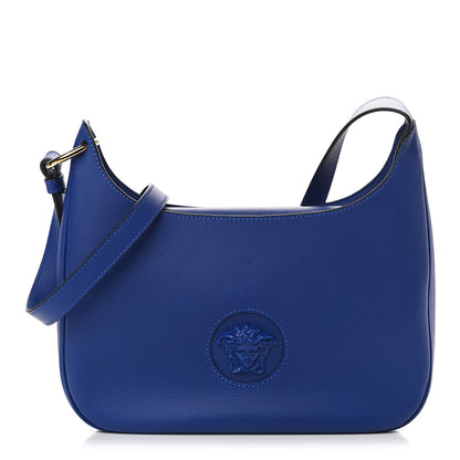 Versace Calfskin La Medusa Medium Hobo Crossbody Lapis 1 of 11