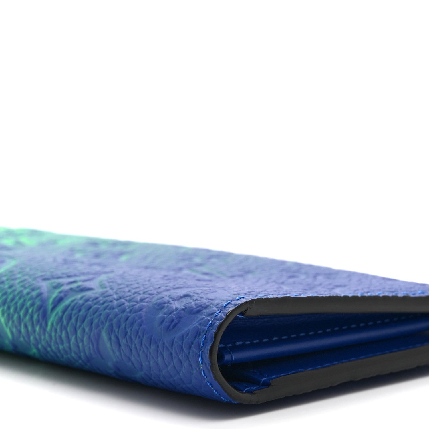 Louis Vuitton Taurillon Illusion Brazza Wallet Bleu Vert 8 of 10