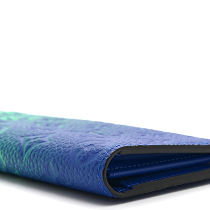 Louis Vuitton Taurillon Illusion Brazza Wallet Bleu Vert 8 of 10