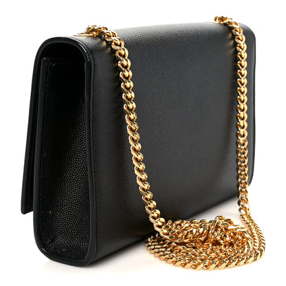 Saint Laurent Grain De Poudre Small Monogram Kate Satchel Black 3 of 11