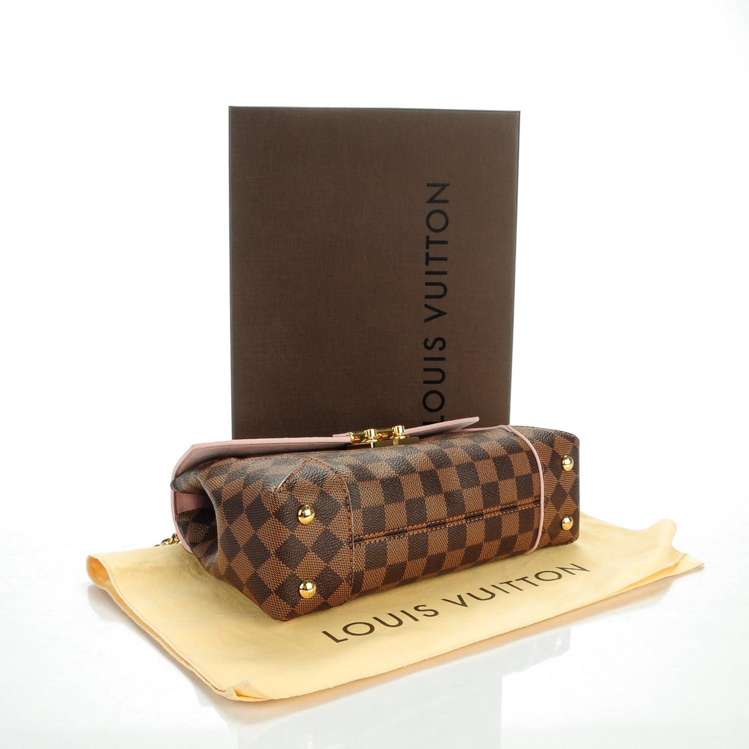 Louis Vuitton Damier Ebene Caissa Clutch Rose Ballerine 4 of 7