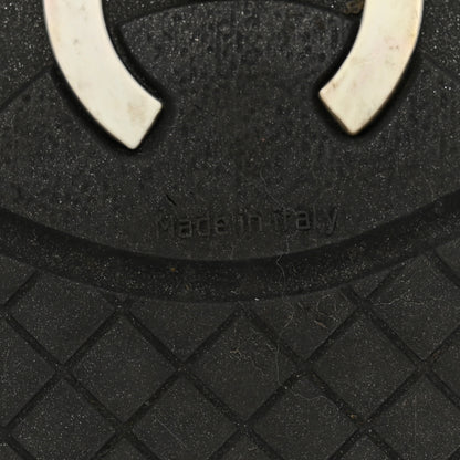 Chanel Tweed Suede Goatskin CC Sneakers 38 Black White 8 of 11