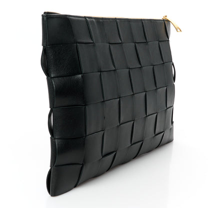 Bottega Veneta Nappa Maxi Intrecciato Large Cassette Flat Zip Pouch Black 3 of 8