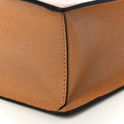 Versace Saffiano Virtus Top Handle Shoulder Bag Camel 9 of 9