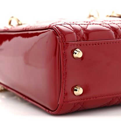 Christian Dior Patent Cannage Mini Lady Dior Red 8 of 9
