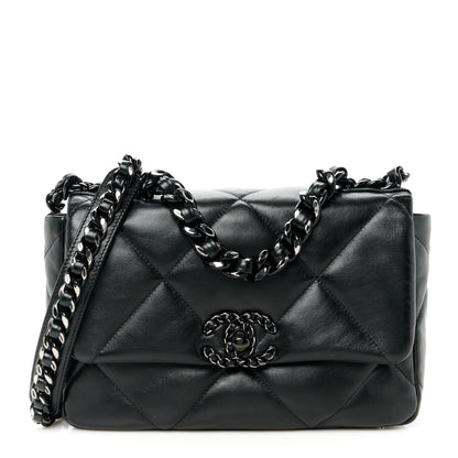 Chanel Goatskin Quilted Medium Chanel 19 Flap So Black 1 of 11