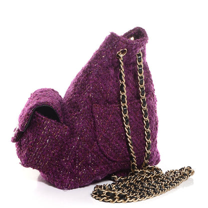 Chanel Tweed Mini Backpack is Back Plum 3 of 7