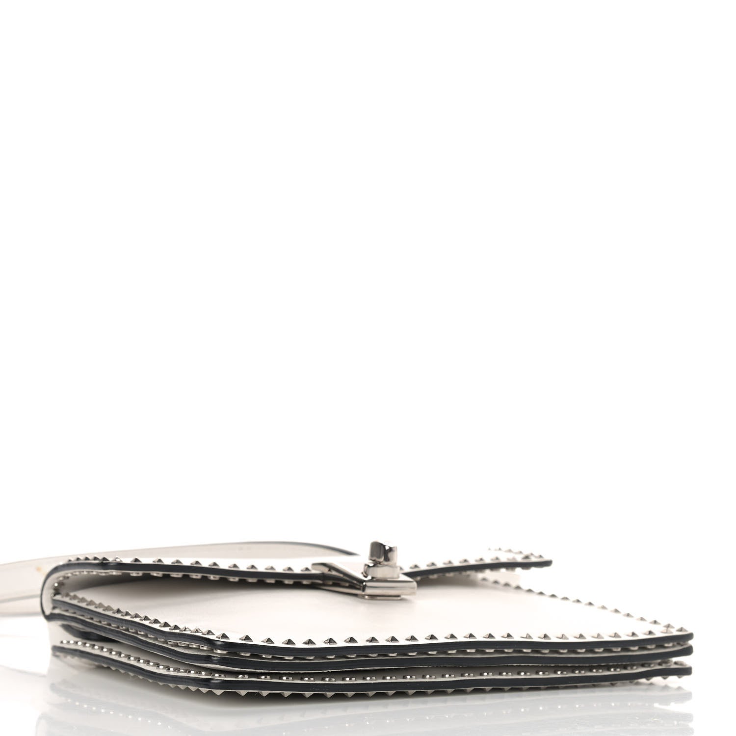 Valentino Garavani Calfskin Small Rockstud Cabana Crossbody Bag White 4 of 8