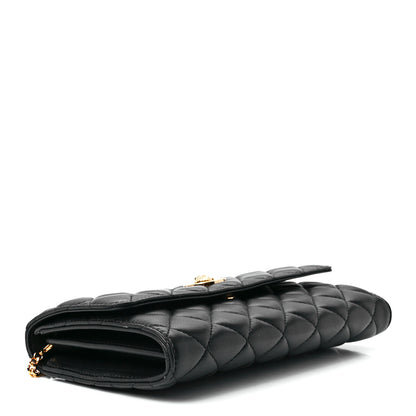 Versace Lambskin Quilted Medusa Wallet On Chain Crossbody Black 4 of 11