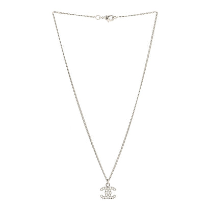 Chanel Crystal Timeless CC Necklace Silver 3 of 5