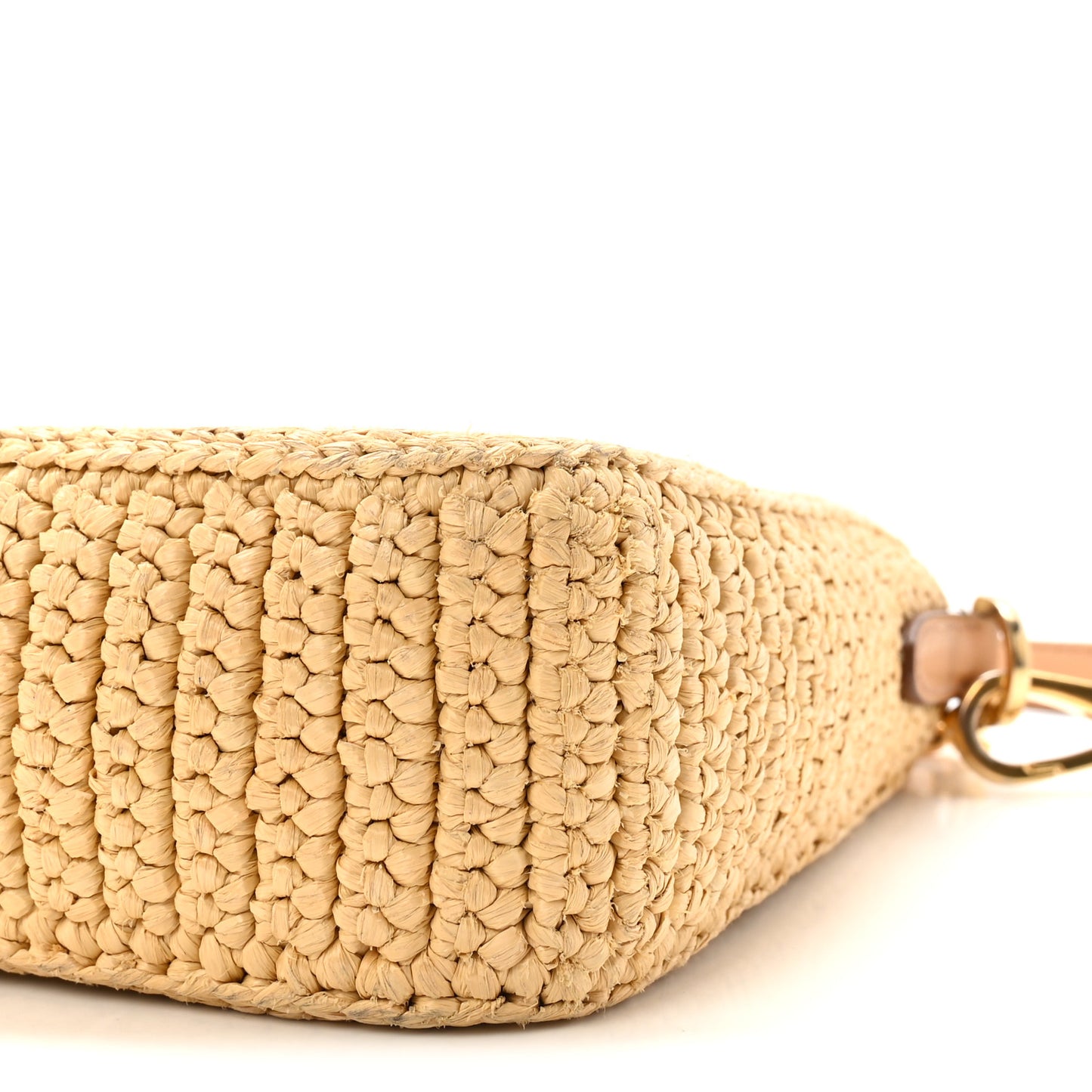 Yarn Raffia Effect Crochet Mini Re-Edition 2000 Shoulder Bag Naturale