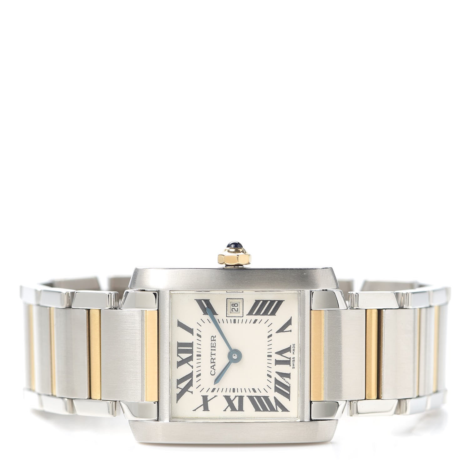 Cartier Stainless Steel 18K Yellow Gold 25mm Tank Francaise Quartz Watch 2 of 4