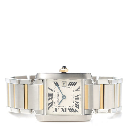 Cartier Stainless Steel 18K Yellow Gold 25mm Tank Francaise Quartz Watch 2 of 4
