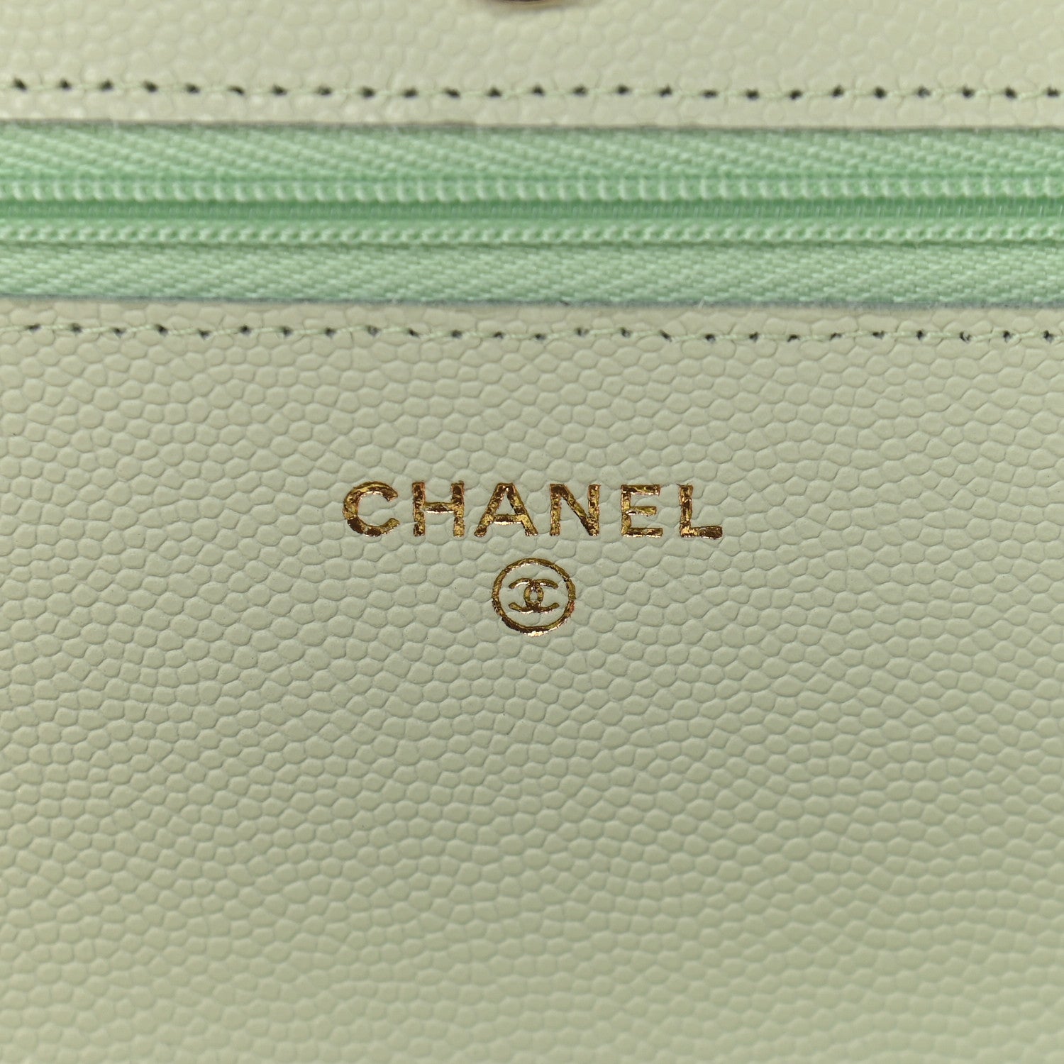 Chanel Caviar Quilted Wallet On Chain WOC Light Green 6 of 10