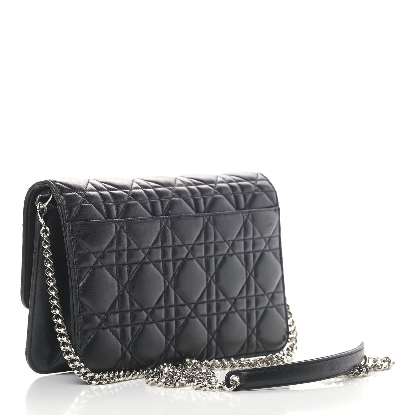 Lambskin Cannage Miss Dior Promenade Pouch Black