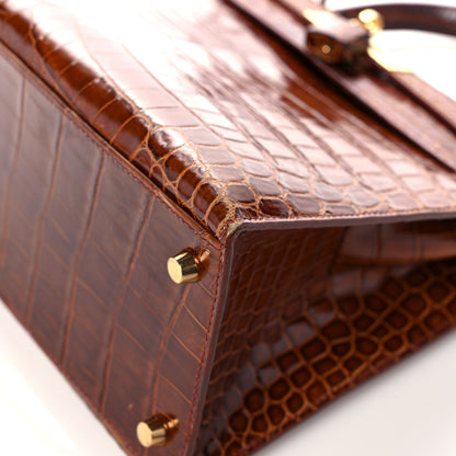 Hermes Shiny Niloticus Crocodile Kelly Sellier 28 Miel 10 of 34
