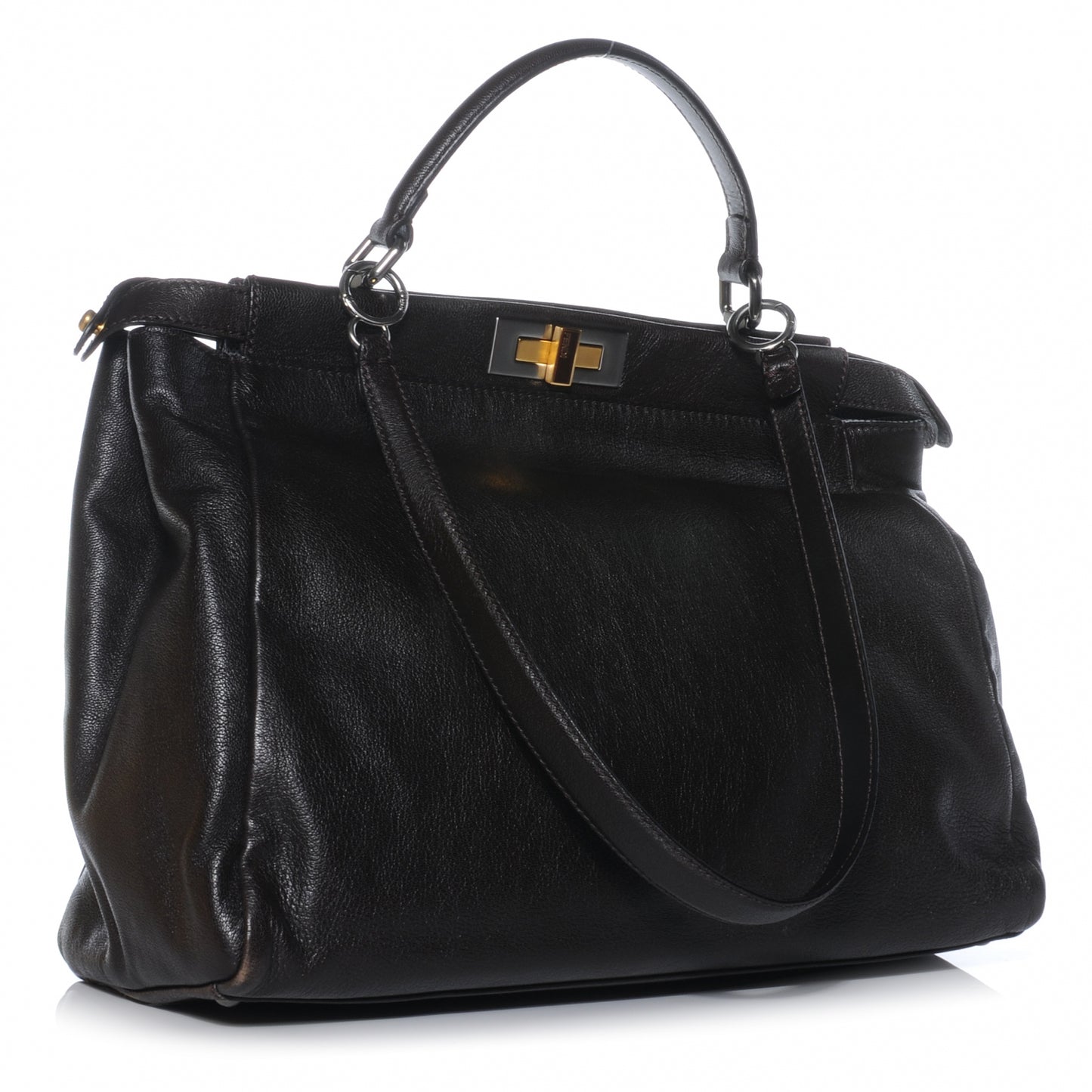 Goatskin Large Peekaboo Iconic Satchel Moro Grigio
