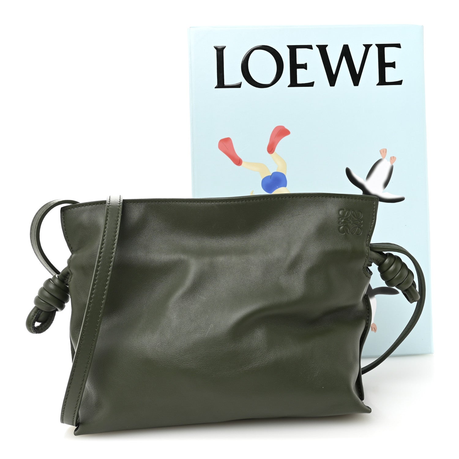 Loewe X SUNA FUJITA Nappa Panda Mini Flamenco Knot Clutch Bottle