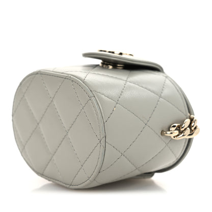 Chanel Lambskin Quilted Mini Vanity Case With Chain Grey 10 of 10