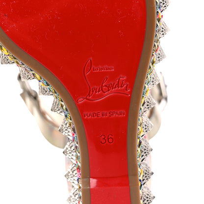 Christian Louboutin Lurex Flame Pira Ryad 110 Wedge Sandals 36 Platine Multicolor 6 of 10