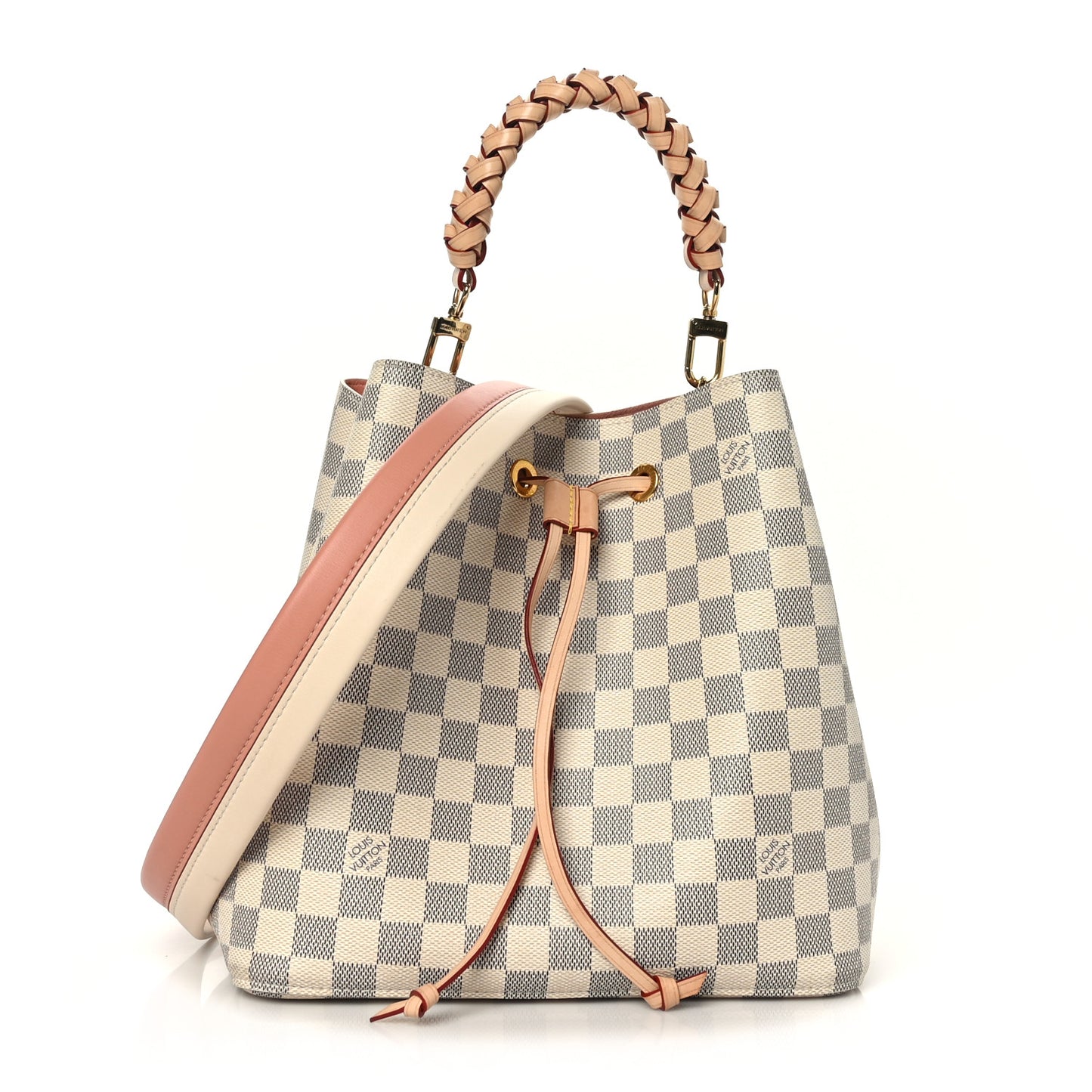 Damier Azur Braided Neonoe MM Peach Cream
