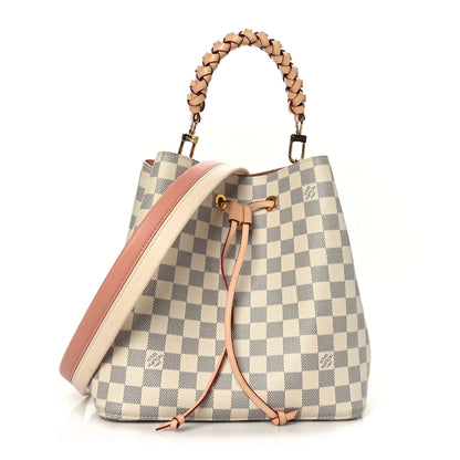 Louis Vuitton Damier Azur Braided Neonoe MM Peach Cream 1 of 11
