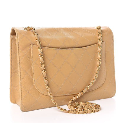 Chanel Caviar Stitched Jumbo Single Flap Beige 3 of 14