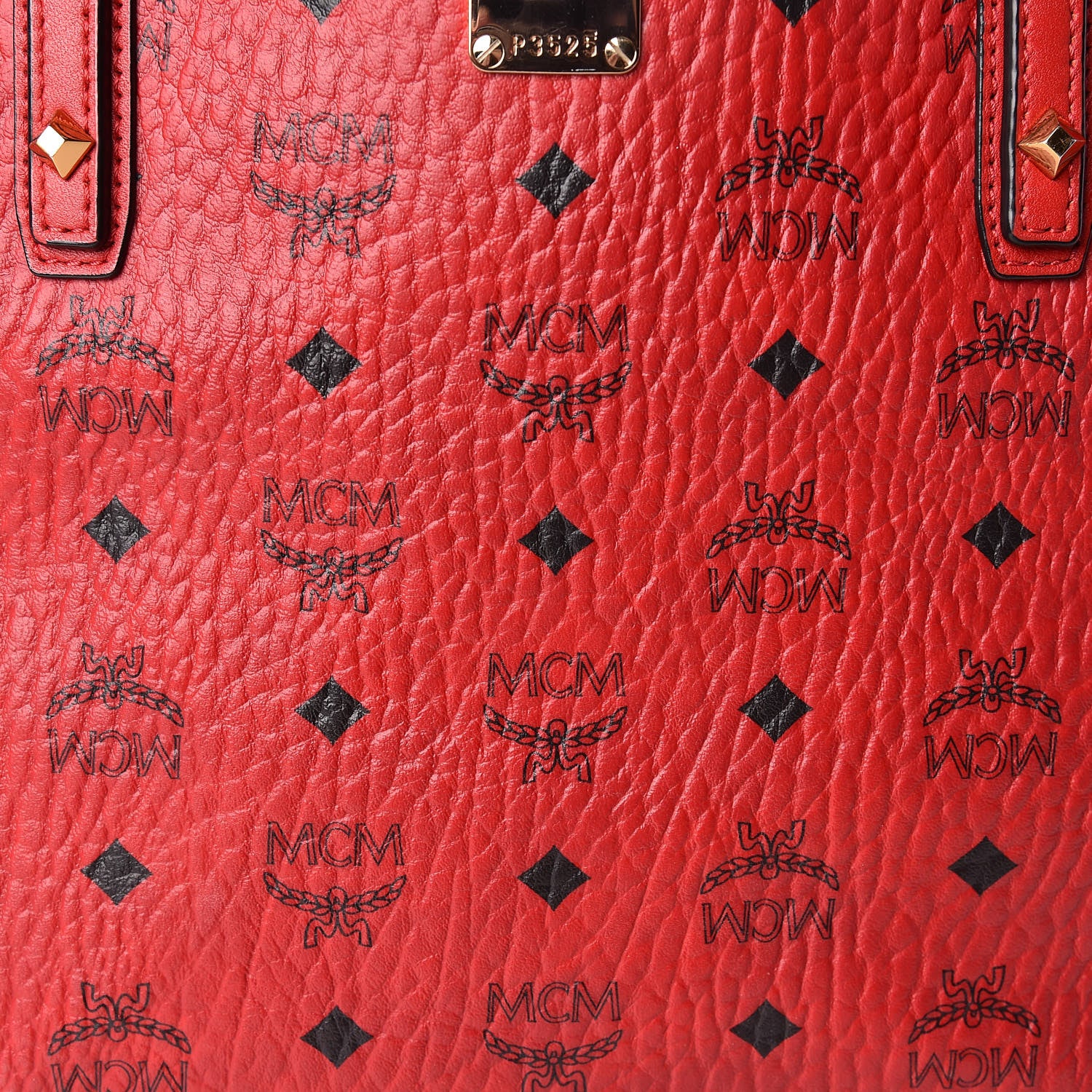MCM Visetos Medium Anya Shopper Tote Ruby Red 12 of 12